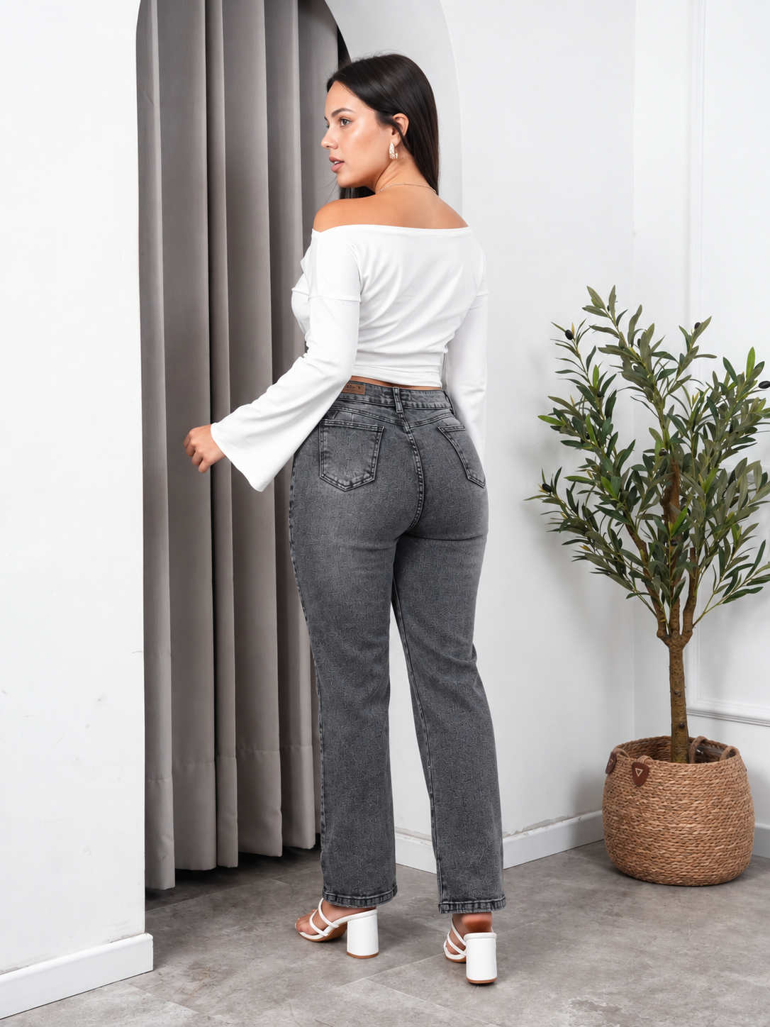 Jean Baggy Relaxed Plomo