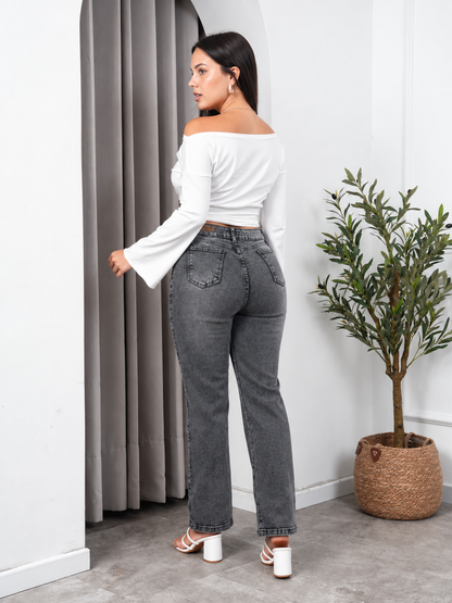 Jean Baggy Relaxed Plomo