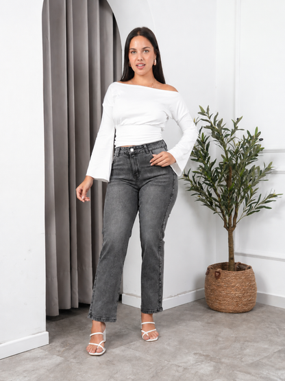 Jean Baggy Relaxed Plomo