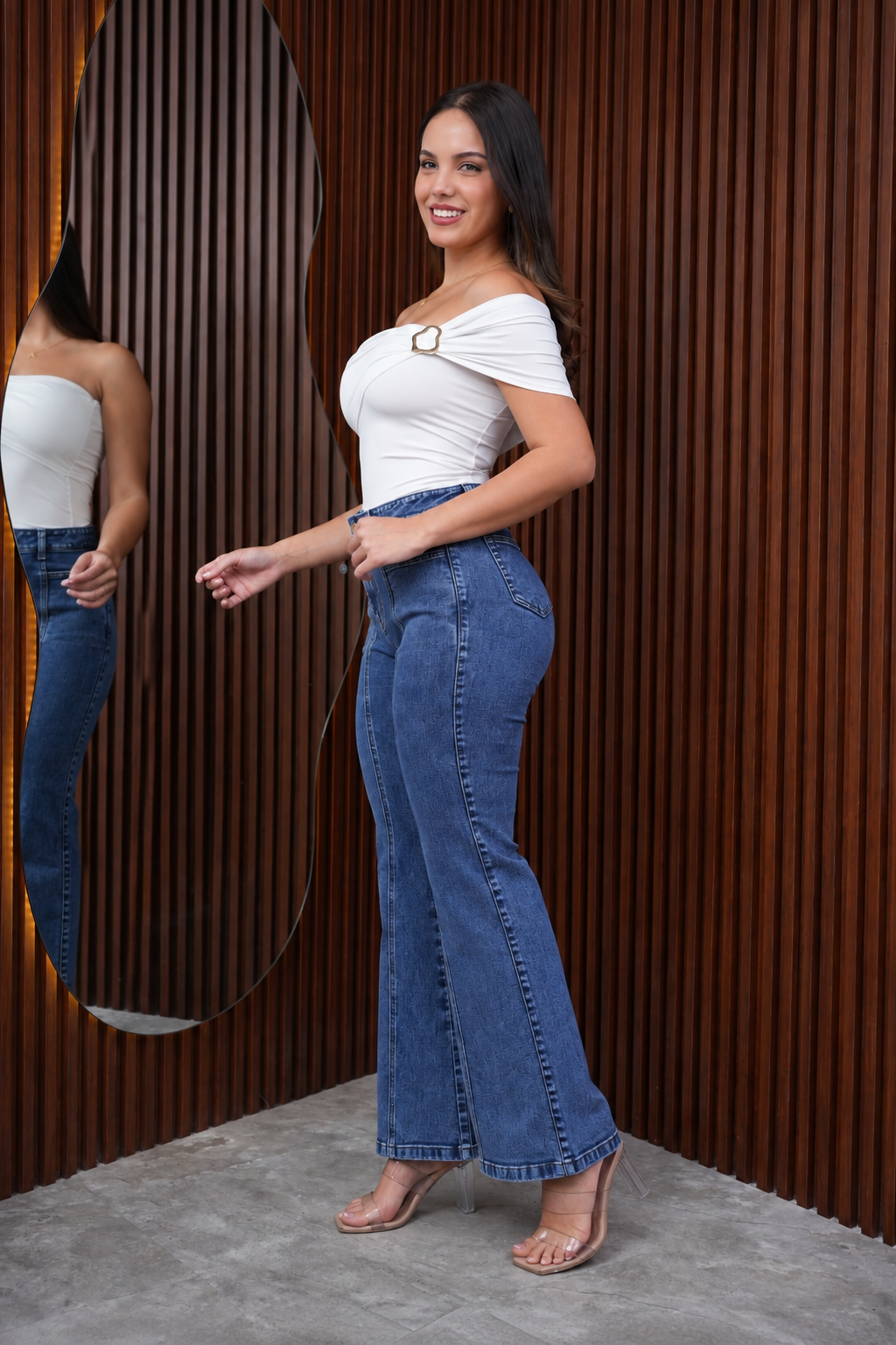 Jean Vena Flare Azul