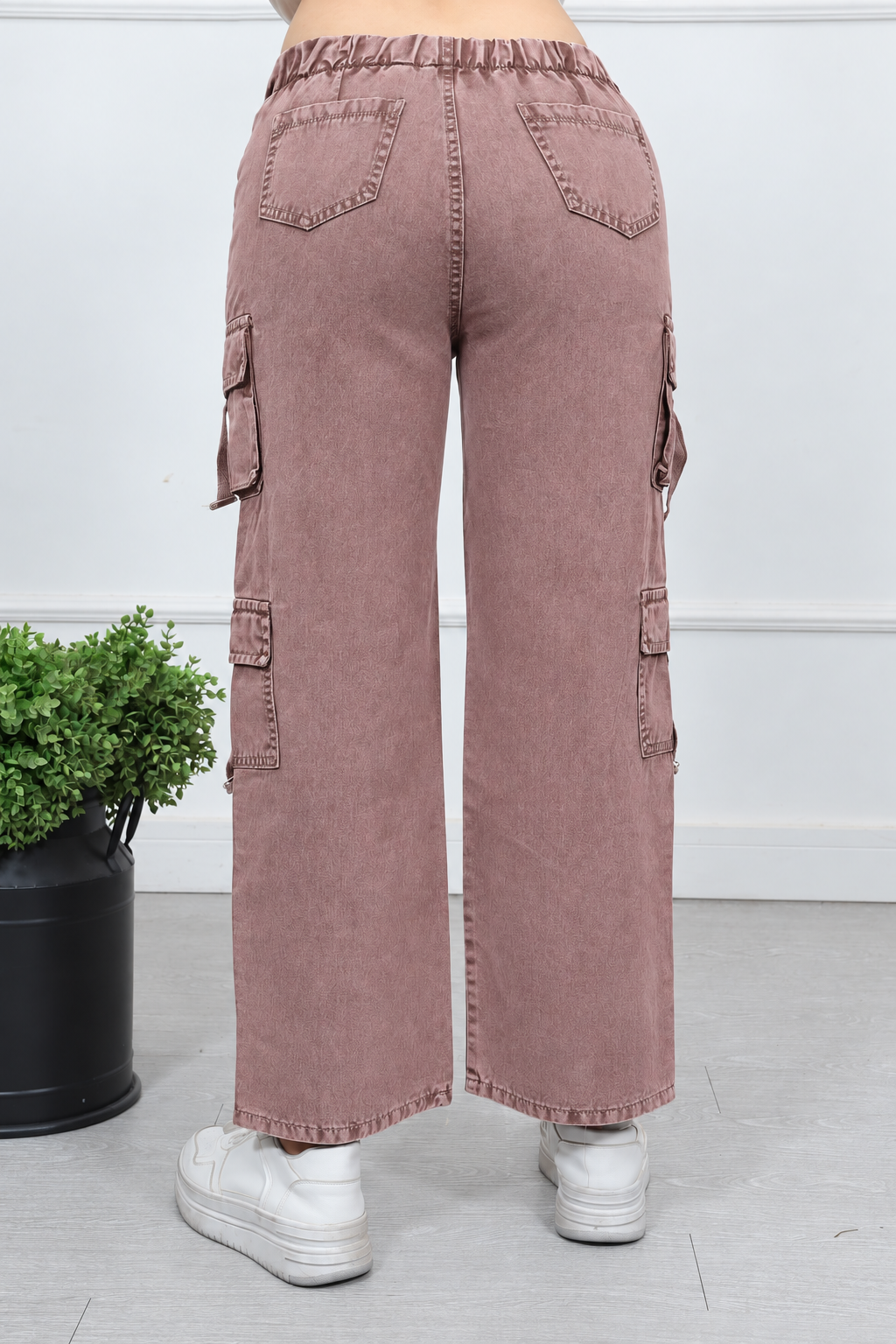Pantalón Doble Cargo Tafeta Drill Rosa Palo